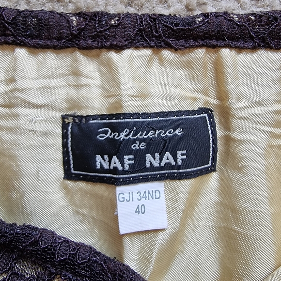 Vintage Influence de NAF NAF French XS/S Lace Skirt Brown/Golden. - Picture 2 of 7
